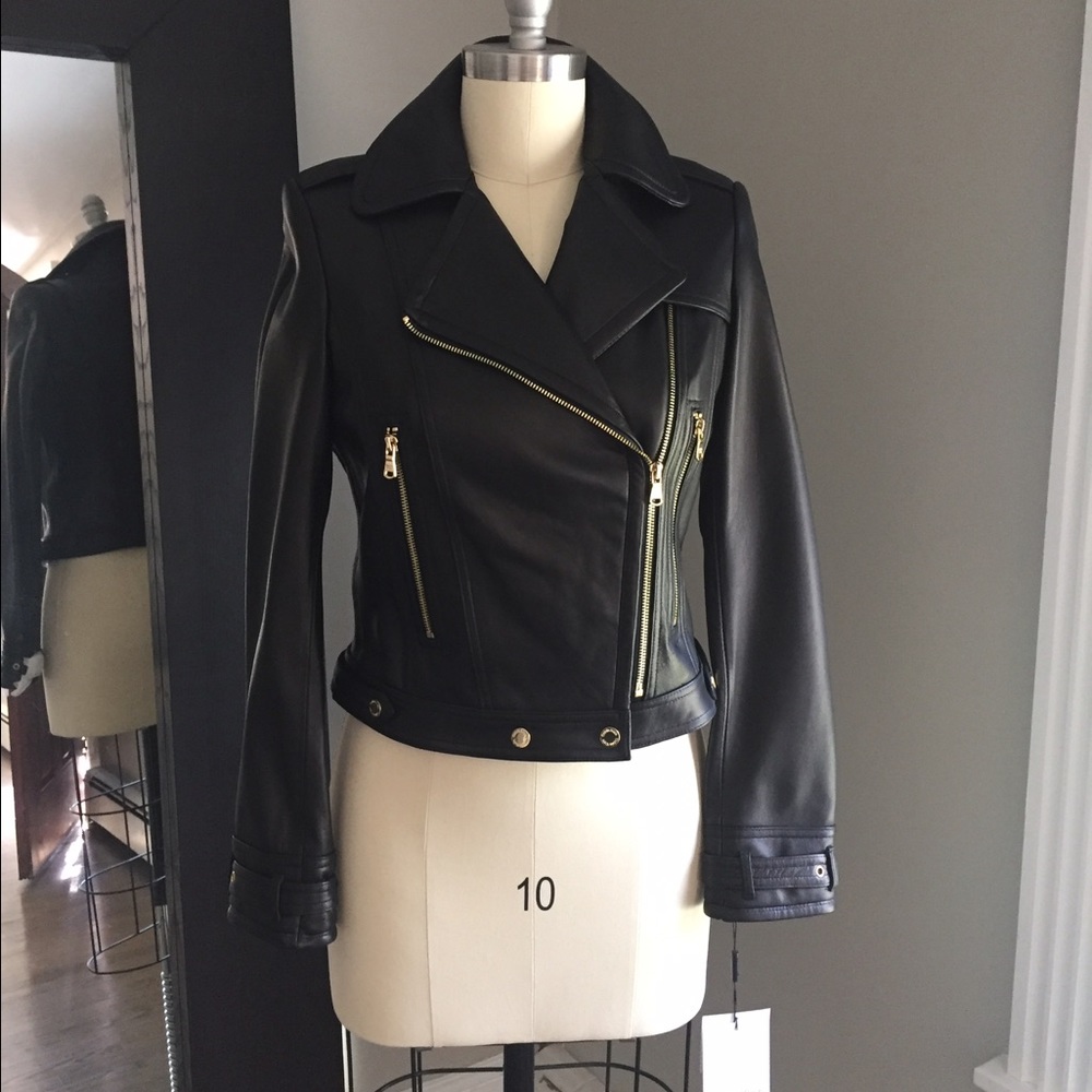 Calvin Klein genuine leather moto jacket